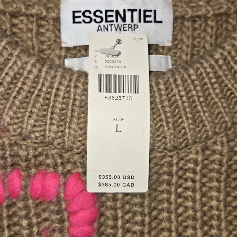 NWT Eschew Embroidered Pullover in Brown Womens Size L - Picture 3 of 8
